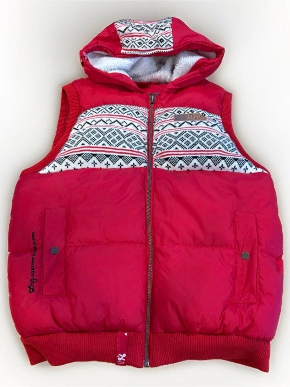 Y2K LRG Puffer Vest Size Large Fair Isle Nordic Skater Ski Snowboard Winter